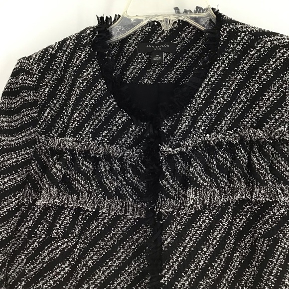 Ann Taylor Women’s Ruffled Peplum Fringe Jacket Blazer Business Career Size 12P - Picture 3 of 9